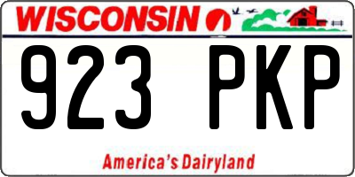 WI license plate 923PKP