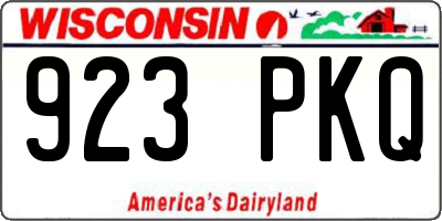 WI license plate 923PKQ