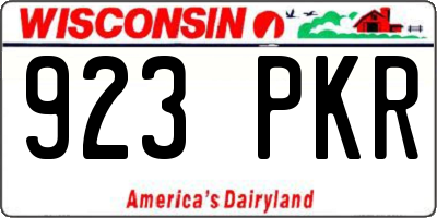 WI license plate 923PKR