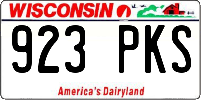WI license plate 923PKS