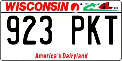 WI license plate 923PKT