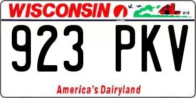 WI license plate 923PKV