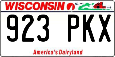 WI license plate 923PKX