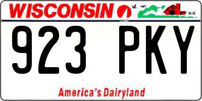 WI license plate 923PKY