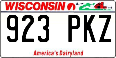 WI license plate 923PKZ