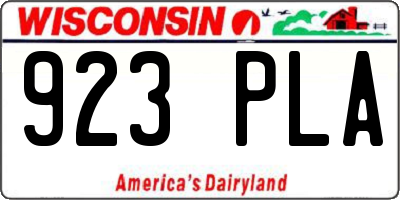 WI license plate 923PLA