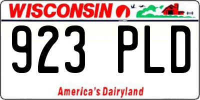 WI license plate 923PLD