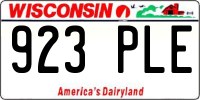 WI license plate 923PLE