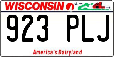 WI license plate 923PLJ