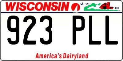 WI license plate 923PLL