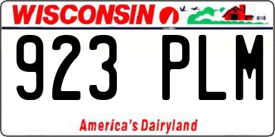 WI license plate 923PLM