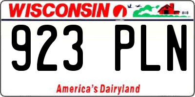 WI license plate 923PLN