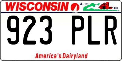 WI license plate 923PLR