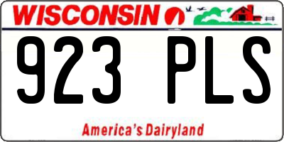 WI license plate 923PLS