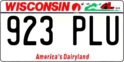 WI license plate 923PLU