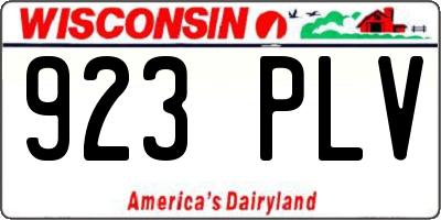 WI license plate 923PLV