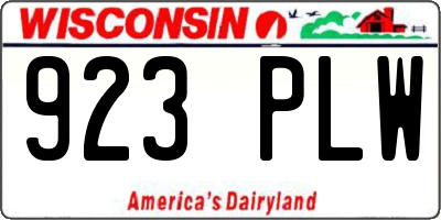 WI license plate 923PLW