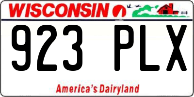 WI license plate 923PLX