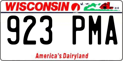 WI license plate 923PMA
