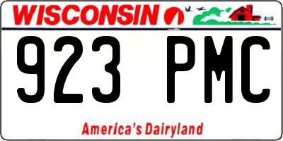 WI license plate 923PMC