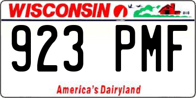 WI license plate 923PMF