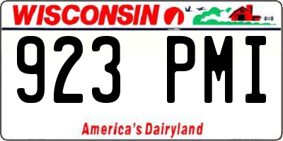 WI license plate 923PMI