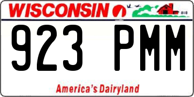 WI license plate 923PMM