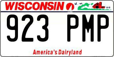 WI license plate 923PMP