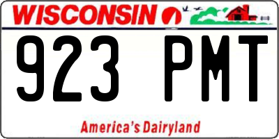 WI license plate 923PMT