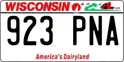 WI license plate 923PNA