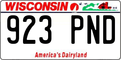 WI license plate 923PND