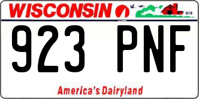WI license plate 923PNF