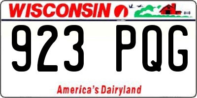 WI license plate 923PQG