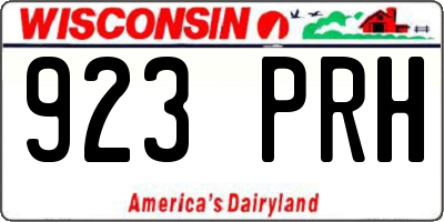 WI license plate 923PRH