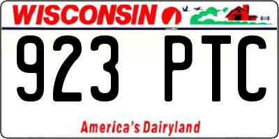 WI license plate 923PTC