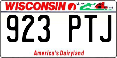 WI license plate 923PTJ