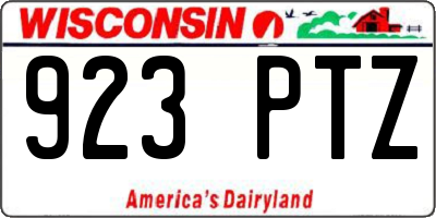WI license plate 923PTZ