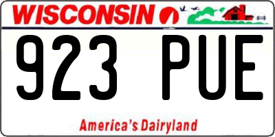 WI license plate 923PUE