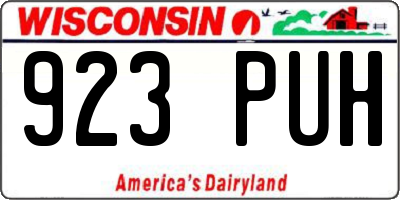 WI license plate 923PUH