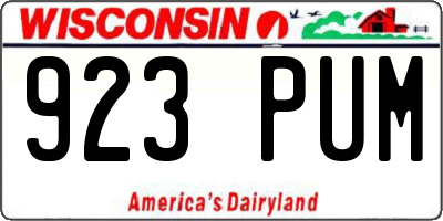 WI license plate 923PUM