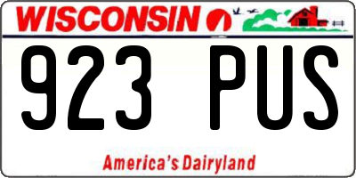 WI license plate 923PUS