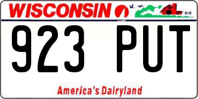 WI license plate 923PUT