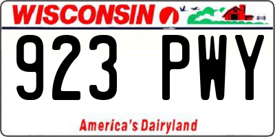 WI license plate 923PWY