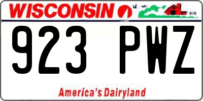 WI license plate 923PWZ