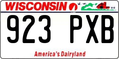 WI license plate 923PXB