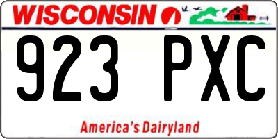 WI license plate 923PXC