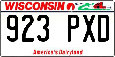 WI license plate 923PXD