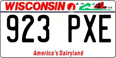 WI license plate 923PXE