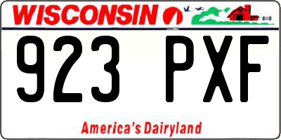 WI license plate 923PXF