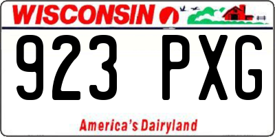 WI license plate 923PXG